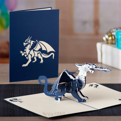 Dragon Pop Up Card by Devine Cards, 3D Birthday Cards for Women, Kids, Mom, Dad