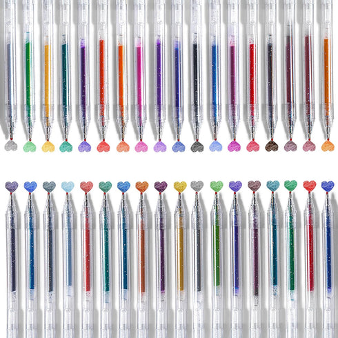 Sparkle Glitter Gel Pens, 1mm Fine Point Metallic Glitter Gel Pen Set for Journaling, Art Projects, Kids Coloring