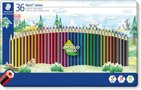 STAEDTLER 185 M36 Noris Colour Pencils - 36 Assorted Colours in Tin of 36 Pencils