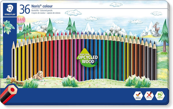 STAEDTLER 185 M36 Noris Colour Pencils - 36 Assorted Colours in Tin of 36 Pencils