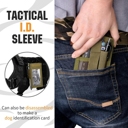 IronSeals Tactical ID Card Holder, Detachable Quick Rip-Away Badge Holder with Key Ring & Adjustable Neck Lanyard