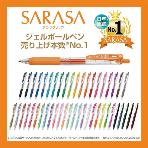 Zebra Gel Ballpoint Pen Sarasa Clip - 0.5 mm 20 Color Set for Vibrant Writing