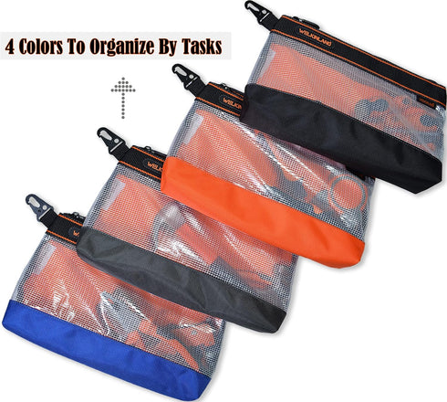 4PCS 13" WELKINLAND Clear Tool Pouch, Tool pouches, Tools pouch, Zipper tool pouch, Tool pouch bag, Tool bag organizer
