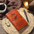Leather Journal Personalized Carved Notebook for Dad, Handmade Birthday Gift to Son with Storage Bag and Sketch Book