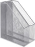 MyGift Silver Wire Mesh Document Holder, Set of 2, Wall Mounted or Desktop Magazine and File Rack