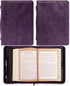 Christian Art Gifts Women's Fashion Bible Cover Faith Hebrews 11:1, Purple Paisley Faux Leather, XL