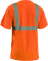 OccuNomix LUX-SSETP2B-OXL Classic Standard Short Sleeve Wicking Birdseye T-Shirt with Pocket, Class 2, 100% ANSI Wicking Polyester Birdseye, X-Large, Orange (High Visibility)