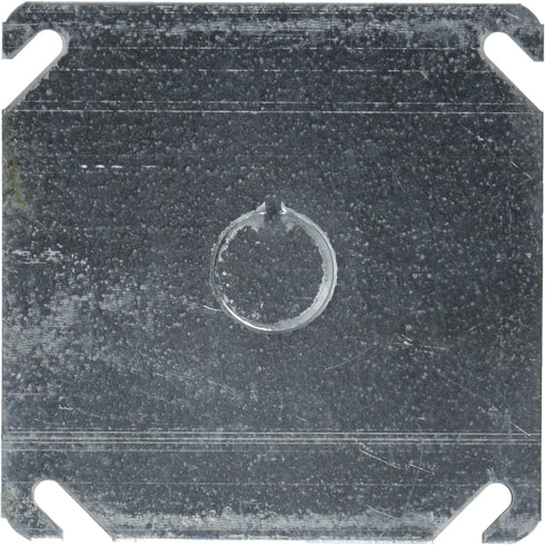 RACO 8753-5 Flat Square Cover with 1/2-Inch Center Knockout, 4-Inch