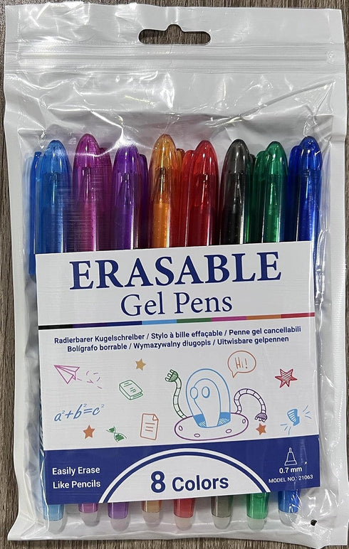 Erasable Pens, 0.5mm Erasable Gel Pens with Rubbers, Heat Friction Pens for Kids Adult School Office Supplies