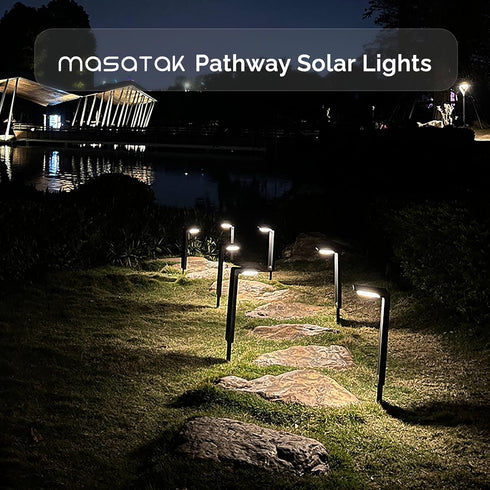 2 Pack 2 Warm White Solar Pathway Lights - Ultra Bright Waterproof Outdoor LED Lights for Garden, Walkway & Patio
