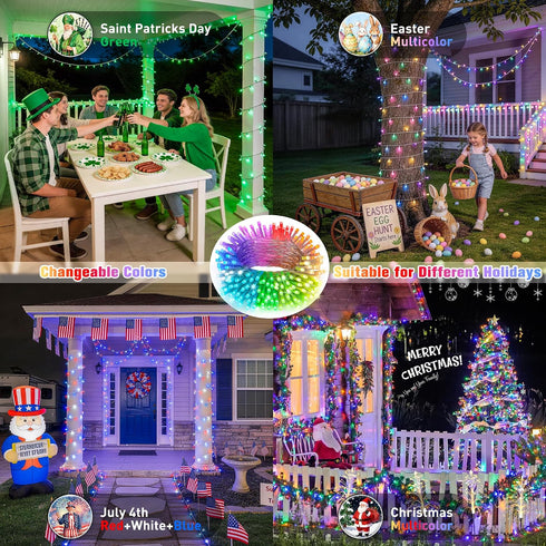 100 33ft JMEXSUSS LED Color Changing String Lights, String Lights Indoor with Remote & APP, Clear Wire Smart Twinkle