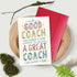 Bewoow Thank You Coach Card - Appreciation Greeting for Basketball, Soccer, Wrestling, or Any Sports Coach