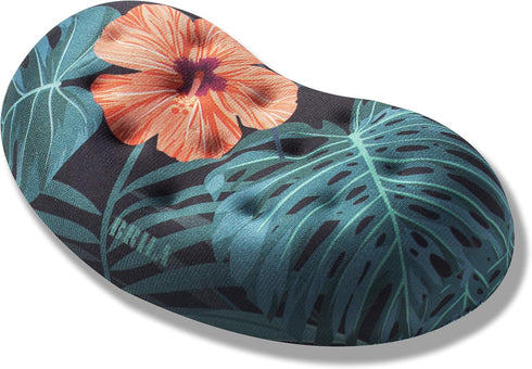 BRILA Ergonomic Memory Foam Mouse Wrist Rest Support Pad Cushion for Computer & Laptop - Floral Leaves Design