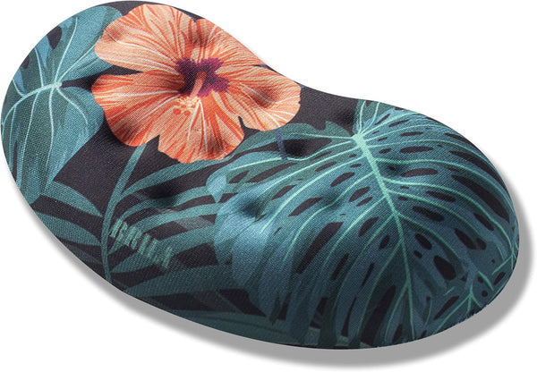 BRILA Ergonomic Memory Foam Mouse Wrist Rest Support Pad Cushion for Computer & Laptop - Floral Leaves Design