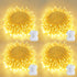JMEXSUSS 4 Pack 50 LED Battery Operated String Lights Warm White, Each