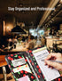 4.7 9 Mymazn X Cherry Server Book with Zipper Pocket Bling Waitress Book with Money Pocket and Magnetic Closure