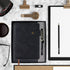 Black A5 Lined Leather Journal Notebook, Personalized Hardcover Set with Pen & Gift Box, 100 Pages for Daily Diary