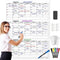 Large 36"x48" Quarterly White Board Calendar, Dry Erase Wall Calendar for 3 Month Planning with Markers and Eraser