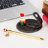 Christmas Novelty Pen and Leather Desk Stand Holder, Fun Writing Gift for Office Home Decor