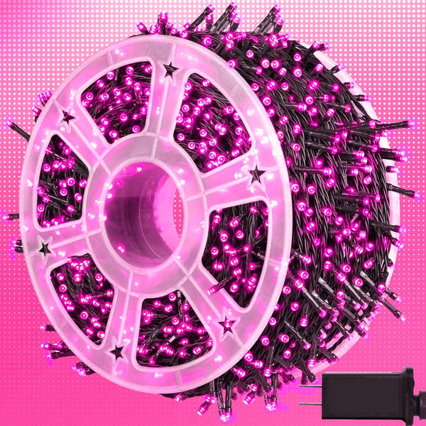 kemooie 500 LED Pink Valentines Day Lights,164 FT String Lights Outdoor Plug
