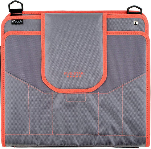Five Star 2 Inch Sewn Zipper Binder, 3 Ring Binder with 4 Inch Capacity, Assorted Colors, 1 Count