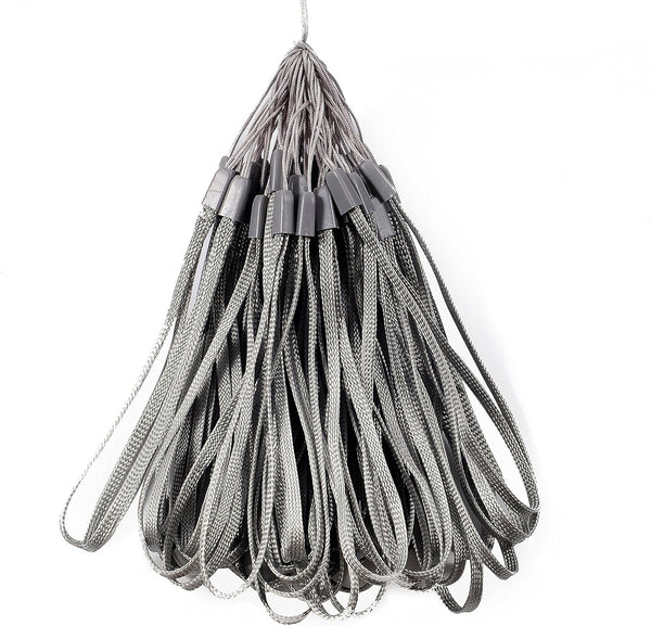 Wisdompro 50 Pack Hand Wrist Strap Lanyard, 7 inch Short Nylon String for USB Flash Drives, Gray
