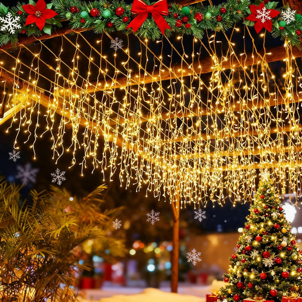 Zenlrs Christmas Icicle String Lights 33FT 240 LEDs 40 Strips Each 24in Short