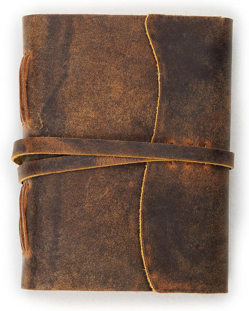 7"X5", 220 LEATHER VILLAGE Leather Bound Journal - Rustic Brown, Pages - Vintage Blank Paper Diary for Writing