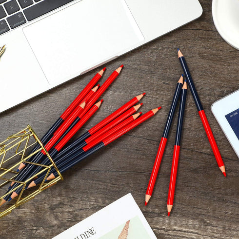 Zhanmai Red and Blue Double Ended Checking Pencils, Erasable Pencils Pre-Sharpened 2 HB for Map Coloring Tests (24