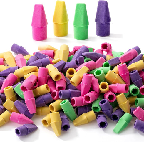 Mr. Pen Pencil Erasers Toppers, 500 Pack, Vibrant Colors, Pencil Top Erasers, Eraser Caps