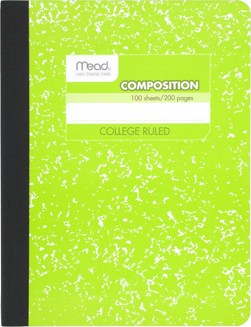 Mead Composition Book, 6 Pack of Cute Notebooks, College Ruled, Hard Cover, 100 sheets (200 Pages), Pastel Color