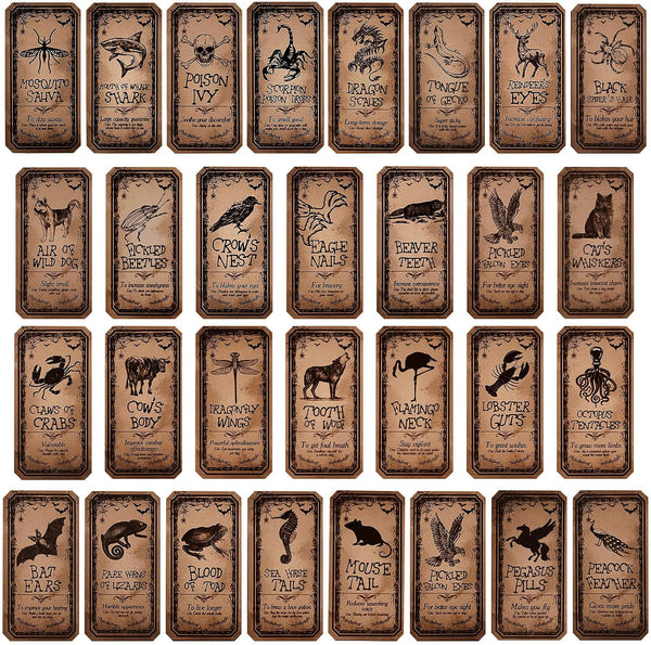Zonon 120 Pieces Halloween Apothecary Stickers, Potions Dark Aesthetic Bottle Medicine Stickers, Bottle Labels