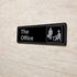 The Office Sign Self-Adhesive Acrylic Sign for Door or Wall, 9 X 3 Inch Name Plate (Black and White)