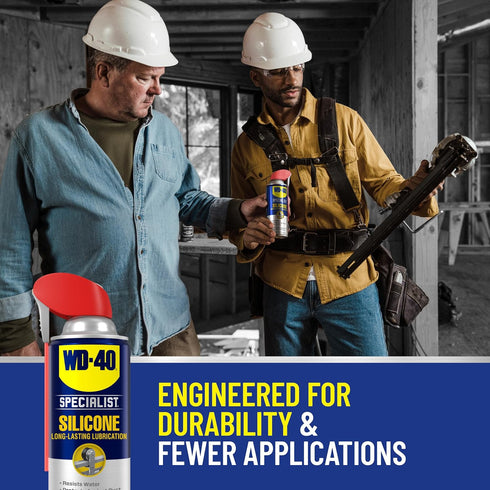 WD-40 2 Twin-Pack, 11 OZ Specialist Silicone Lubricant with Smart Straw Sprays Ways