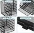 Marbrasse Desk Organizers, Black 5-Tier Paper Letter Tray Organizer with File Holder for Office Desk Accessories