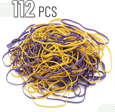 Mr. Pen Large Rubber Bands, 110 Pack, Purple and Yellow, Extra Large Office Supplies, 7 Inch Rubber Bands