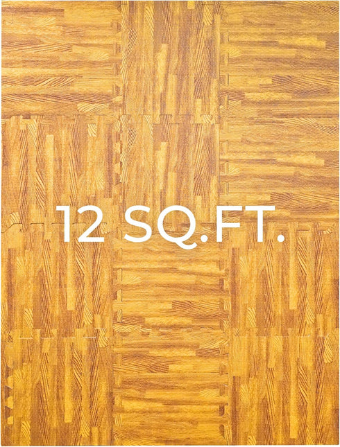 Pack (12 12 VViViD Interlocking EVA Foam Floor Mat Tile Tiles, sq ft) Light Wood, Non-Slip, Sound Dampening