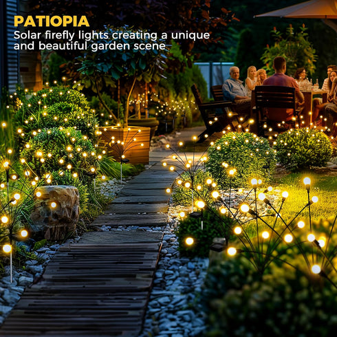 Solar Garden Lights - 20 LED Firefly Outdoor Lights, Waterproof for Christmas Yard Patio Pathway Decoration (2 Pack)