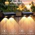9 IP65, (8 Pack) SOLPEX Solar Fence Lights Outdoor, Fixed Colors Color Changing Fence Solar Lights Outdoor Waterproof