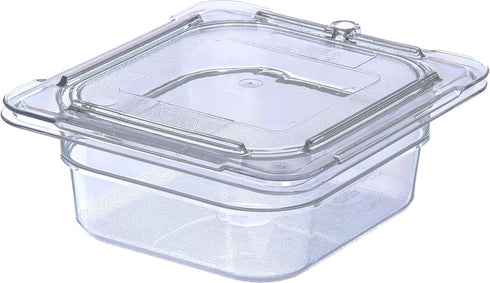 Carlisle FoodService Products Clear Polycarbonate 1/6 Size Universal Flat Food Pan Lid for Catering and Buffets