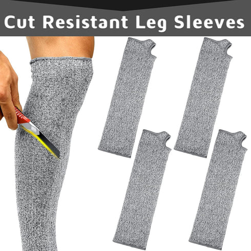 Zhanmai Cut Resistant Leg Sleeves Bite-Proof Protective for Welding Lawn Mowing Guard Safety (Gray, Heel Hole Style)