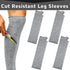 Zhanmai Cut Resistant Leg Sleeves Bite-Proof Protective for Welding Lawn Mowing Guard Safety (Gray, Heel Hole Style)