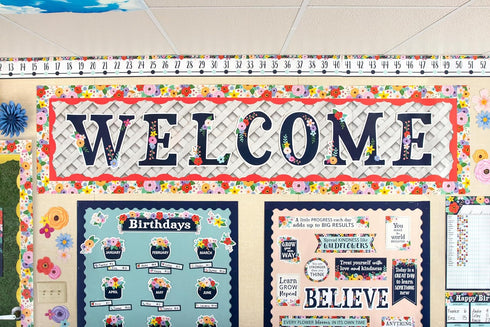 Teacher Created Resources Wildflowers Number Line Bulletin Board (-20 to +120) (TCR6817)