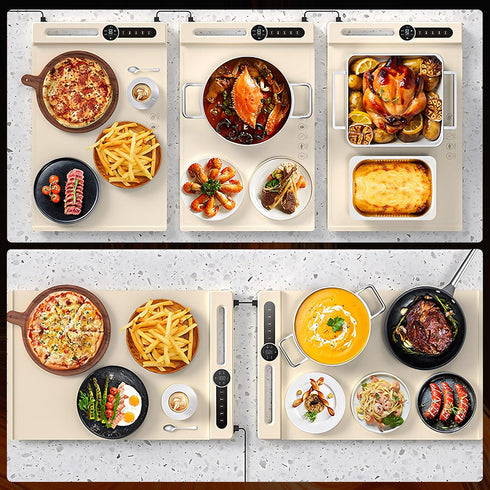 MUALIK 6 2 3 Setting Warming Mat for Food, Roll-UP Fast Heating Silicone with Level Temperature, Zone and Pad Parallel