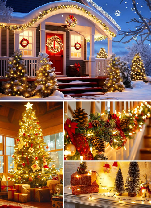 50 Count 10 Bulb Brightown Clear Christmas String Lights Feet Incandescent Mini Lights for Indoor Outdoor Xmas Tree
