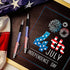 Tenare 16 Pcs American Flag Ballpoint Pen - Patriotic 1.0mm Black Ink Pens for USA Souvenirs & Gifts
