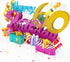 Liif Happy 60th Birthday 3D Greeting Pop Up Card, Funny Birthday Card for Women, Men, Celebration with Gold Glitter