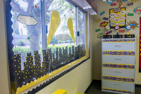 Teacher Created Resources Superhero Cityscape Bulletin Board (TCR5693) for Classroom Decoration