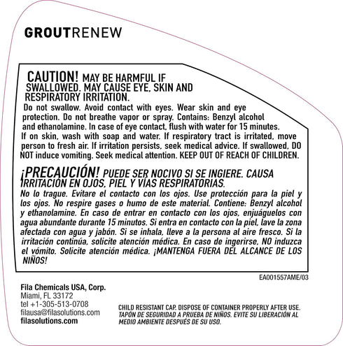 24 OZ, FILA Filagrout Net Grout Cleaner for Tile Floors, Ceramic Tile and Porcelain Tile, Non-acid and Biodegradable