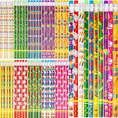 Fancy Land Happy Birthday Pencils 50PCS Wooden Pencil with Eraser Classroom Teacher Award for Kids by Fancy Land